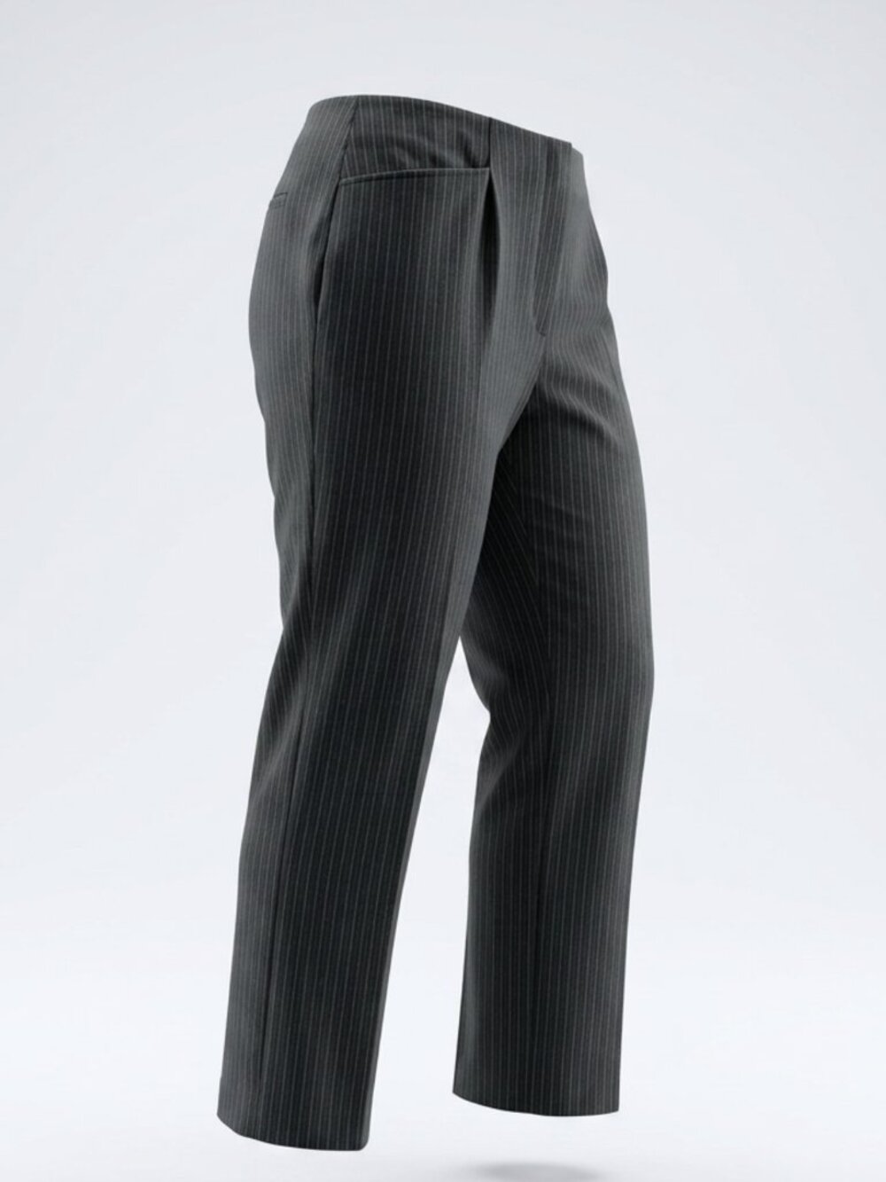 Investments 2X Short Pinstripe Trousers - Heavy Rayon Nylon Stretch